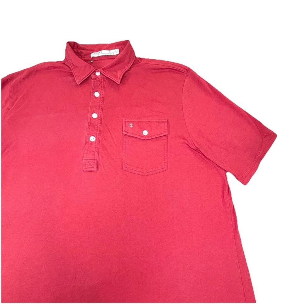 Criquet Pocket Polo Shirt Men’s‎ Xl Red Organic Cotton